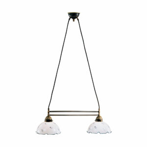 Luster NONNA, Altmessing, Streublumen Blau