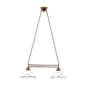 Luster NONNA, Altmessing, Streublumen Grün