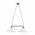 Luster NONNA, Altmessing, Streublumen Blau