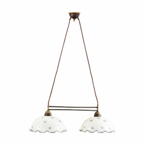 Luster NONNA, Altmessing, Streublumen Blau