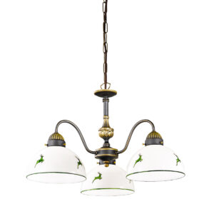 Luster NONNA, Altmessing, Hirsch Grün