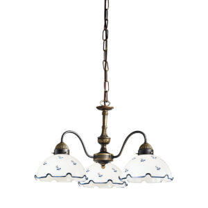 Luster NONNA, Altmessing, Streublumen Blau