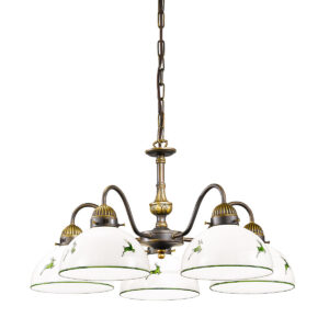 Luster NONNA, Altmessing, Hirsch Grün