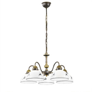 Luster NONNA, Altmessing, Hirsch Grau