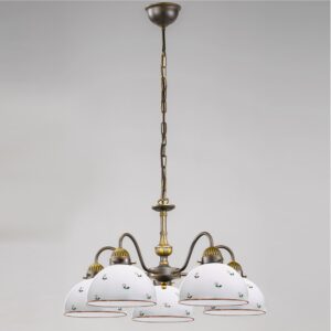 Luster NONNA, Altmessing, Streublumen Rosa Glatter R