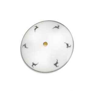 Deckenleuchte NONNA, Altmessing, Hirsch Grau