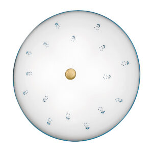 Deckenleuchte NONNA, Altmessing, Streublumen Blau