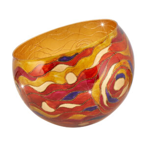 Schale schräg, Aqua rot, Dm 25, Höhe 19