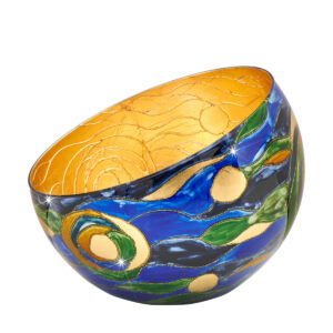 Schale schräg Aqua blau, Dm 25, Höhe 19