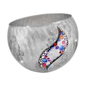 Schale schräg, Dekor Kiss silber handbemalt