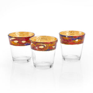 Teelichtset, 3 teilig Aqua rot