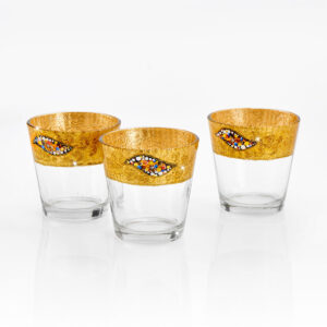 Teelichtset 3 teilig, Kiss gold