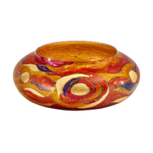 Schale flach Aqua rot/violett, Dm 25, Höhe 12