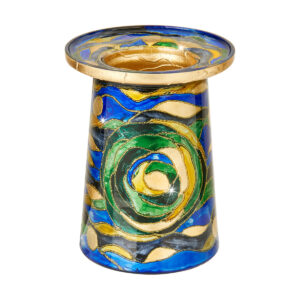 Kerzenständer Aqua blau, H 19cm, Dm 14cm