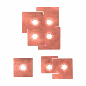 Deckenleuchte SQUARE, Weiß, Blattkupfer