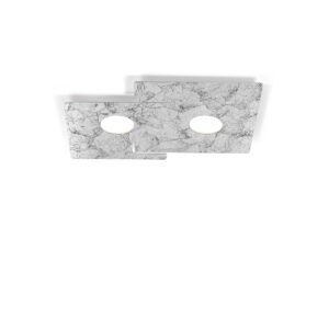 Deckenleuchte SQUARE, Weiß, Vintage Silber