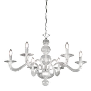 Luster MURANO TIEPOLO, Muranoglas, Chrom