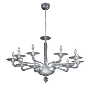 Luster MURANO PISANI, Muranoglas, Chrom