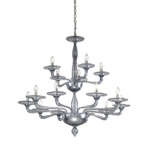 Luster MURANO PISANI, Muranoglas, Chrom